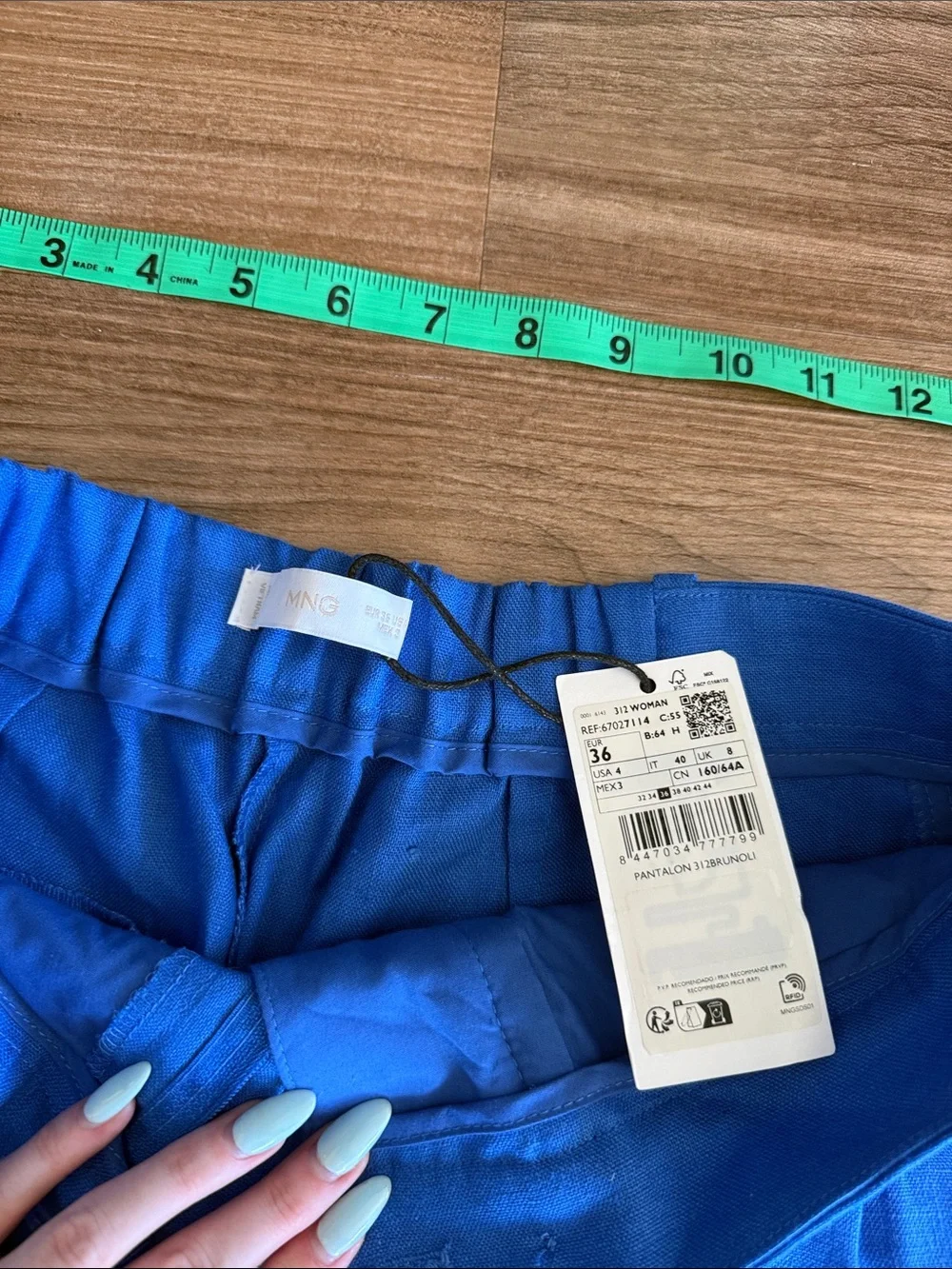Mango Cropped Linen Pants 4/36